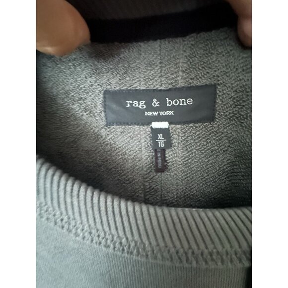 Rag & Bone Gray Raw Edge Sweatshirt Crew Pullover Men's Size XL $295 NWT - Picture 5 of 6
